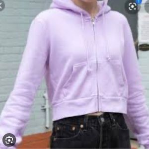 rare purple brandy melville crystal hoodie (cropped)